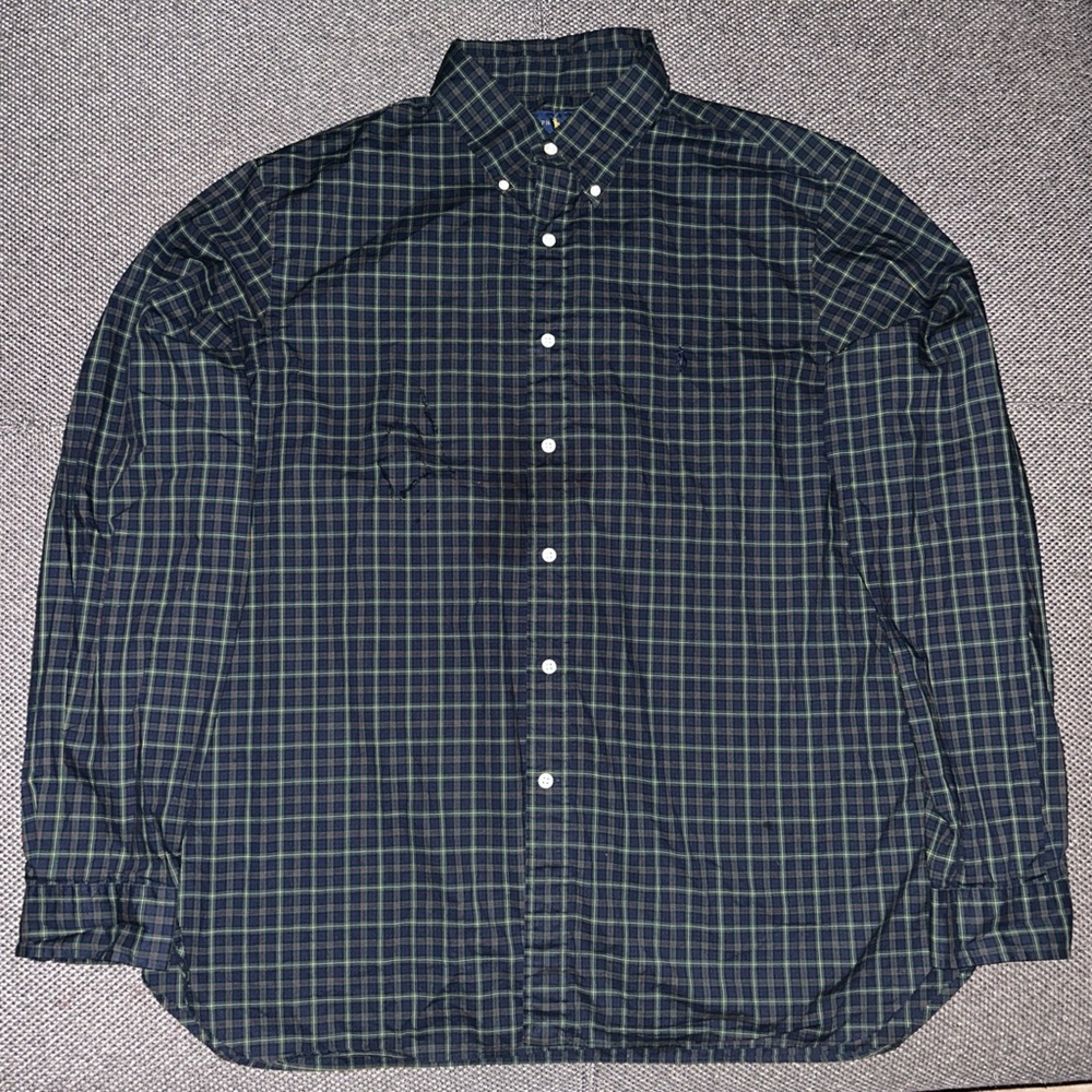 Polo Ralph Lauren Green Plaid Long Sleeve Shirt XL